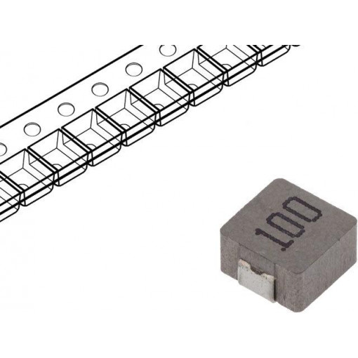 SDN0530MT100; Inductor: wire; SMD; 10uH; Ioper: 3.2A; 125mΩ; Body dim: 5.2x5.2x3mm; Viking