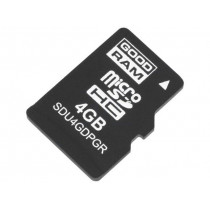 SDU4GDPGRB; Memory card; industrial; SD Micro,pSLC; 4GB; Class 10; -40÷85°C; GOODRAM INDUSTRIAL SDU4GDPGRB; Memory card; industrial; SD Micro,pSLC; 4GB; Class 10; -40÷85°C; GOODRAM INDUSTRIAL