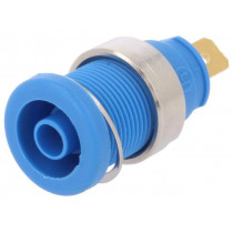 SEB 2610 F4.8 BL; Socket; 4mm banana; 25A; 1kVDC; blue; gold-plated; screw; 32mm; 5mΩ; HIRSCHMANN T&M