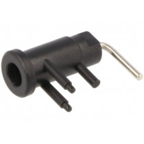 SEB 3402 NI/10/SW; Socket; 2mm banana; 10A; 600V; 19.5mm; black; Mounting: soldered; SCHÜTZINGER