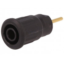 23.3130-21; Socket; 4mm banana; 24A; 1kV; black; gold-plated; on panel; 12.2mm; STÄUBLI