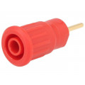 23.3130-22; Socket; 4mm banana; 24A; 1kV; red; gold-plated; on panel; insulated; STÄUBLI