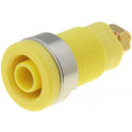 SEB6445AU/GE; Socket; 4mm banana; 32A; yellow; gold-plated; screw,on panel; 32mm; SCHÜTZINGER