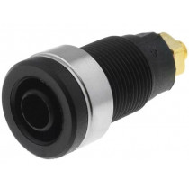 SEB6445AU/SW; Socket; 4mm banana; 32A; black; gold-plated; screw,on panel; 32mm; SCHÜTZINGER