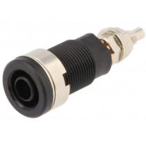 SEB6446NI/SW; Socket; 4mm banana; 32A; 1kVDC; black; nickel plated; on panel; SCHÜTZINGER