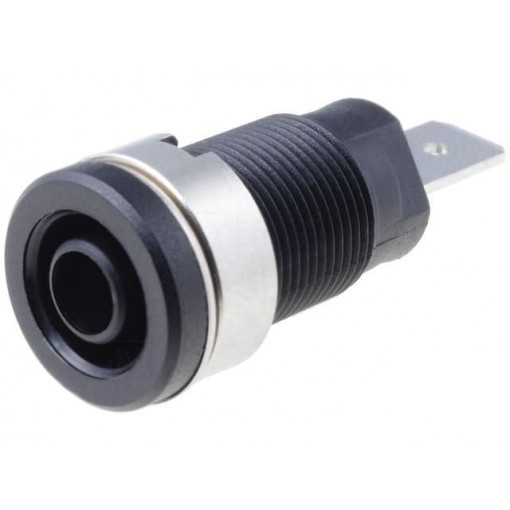 SEB6452/SW; Socket; 4mm banana; 32A; 1kVDC; black; nickel plated; on panel; SCHÜTZINGER