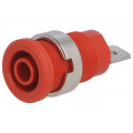 SEB7080NI/RT; Socket; 4mm banana; 24A; red; nickel plated; screw,on panel; 34mm; SCHÜTZINGER SEB7080NI/RT; Socket; 4mm banana; 24A; red; nickel plated; screw,on panel; 34mm; SCHÜTZINGER