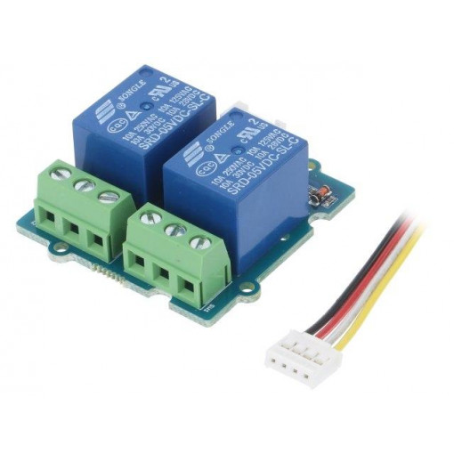 2-CHANNEL SPDT RELAY; Module: relay; Channels: 2; 5VDC; max.250VAC; 10A; screw; toff: 5ms; SEEED STUDIO 2-CHANNEL SPDT RELAY; Module: relay; Channels: 2; 5VDC; max.250VAC; 10A; screw; toff: 5ms; SEEED STUDIO