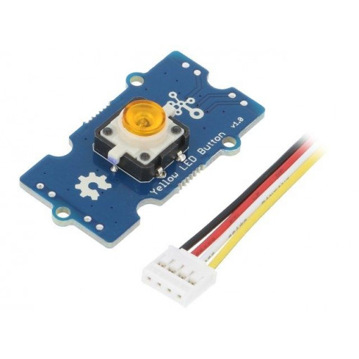 YELLOW LED BUTTON; Module: button; LED; Grove; Grove Interface (4-wire); 40x20x16mm; SEEED STUDIO