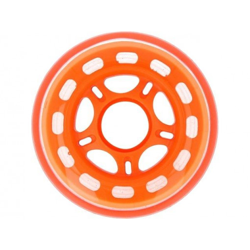ROB-12218; Wheel; orange; Shaft: smooth; Pcs: 1; push-in; Ø: 75mm; W: 23.8mm; SPARKFUN ELECTRONICS INC.