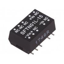 SFTN01L-15; Converter: DC/DC; 1W; Uin: 4.5÷5.5V; 15VDC; Iout: 67mA; SMD; 1.2g; MEAN WELL