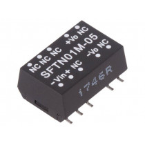 SFTN01M-05; Converter: DC/DC; 1W; Uin: 10.8÷13.2V; 5VDC; Iout: 200mA; SMD; 1.2g; MEAN WELL