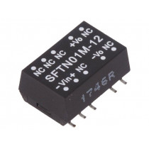 SFTN01M-12; Converter: DC/DC; 1W; Uin: 10.8÷13.2V; 12VDC; Iout: 84mA; SMD; 1.2g; MEAN WELL