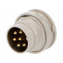 SGV 60; Connector: M16; socket; male; soldering; PIN: 6; 5A; 250V; IP40; LUMBERG