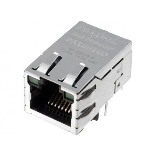 SI-52003-F; Socket; RJ45; PIN: 8; shielded,with LED; Layout: 8p8c; THT; angled; BEL FUSE