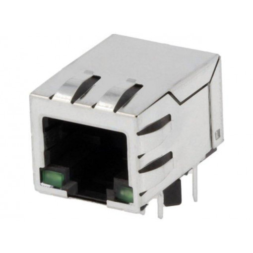 SI-60001-F; Socket; RJ45; PIN: 8; shielded,with LED; Layout: 8p8c; THT; angled; BEL FUSE