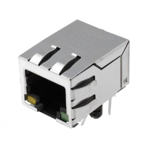 SI-60062-F; Socket; RJ45; PIN: 8; shielded,with LED; Layout: 8p8c; THT; angled; BEL FUSE