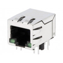 SI-60118-F; Socket; RJ45; PIN: 8; shielded,with LED; Layout: 8p8c; THT; angled; BEL FUSE