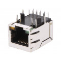 SI-61001-F; Socket; RJ45; PIN: 8; shielded,with LED; Layout: 8p8c; THT; angled; BEL FUSE