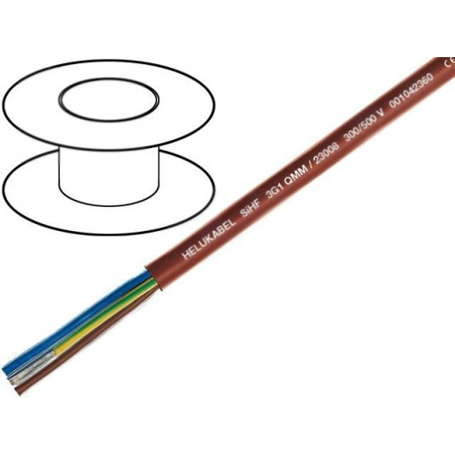 23042; Wire; SiHF; Cu; stranded; 4G6mm2; silicone rubber; brown-red; HELUKABEL