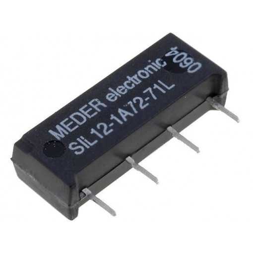 SIL12-1A72-71L; Relay: reed; SPST-NO; Ucoil: 12VDC; 1.25A; max.200VDC; max.200VAC; MEDER