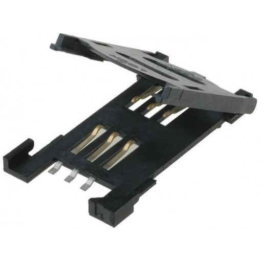 115B-AAA0-R01; Connector: for cards; SIM; with hinged holder; SMT; gold-plated; ATTEND 115B-AAA0-R01; Connector: for cards; SIM; with hinged holder; SMT; gold-plated; ATTEND
