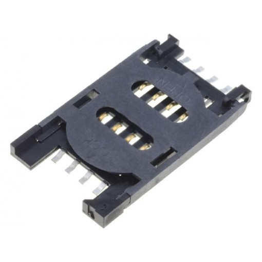 115B-BAA0-R; Connector: for cards; SIM; with hinged holder; SMT; gold-plated; ATTEND 115B-BAA0-R; Connector: for cards; SIM; with hinged holder; SMT; gold-plated; ATTEND