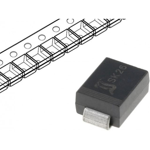SK26; Diode: Schottky rectifying; SMD; 60V; 2A; SMB; Package: reel,tape; DIOTEC SEMICONDUCTOR