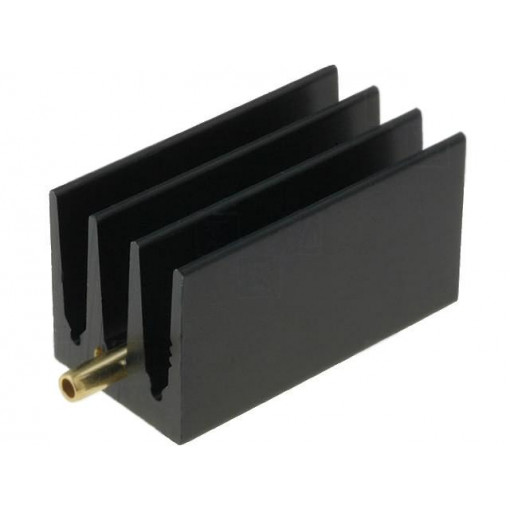 SK 437 30 STS; Heatsink: extruded; grilled; TO220; black; L: 30mm; W: 16mm; H: 16mm; FISCHER ELEKTRONIK