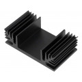 SK 48 37,5 SA; Heatsink: extruded; TO3; black; L: 37.5mm; W: 65mm; H: 20mm; 3K/W; FISCHER ELEKTRONIK