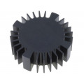 SK57025SA; Heatsink; LED; Ø: 70mm; H: 25mm; Colour: black; FISCHER ELEKTRONIK