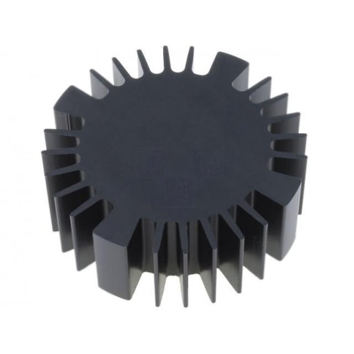 SK57025SA; Heatsink; LED; Ø: 70mm; H: 25mm; Colour: black; FISCHER ELEKTRONIK