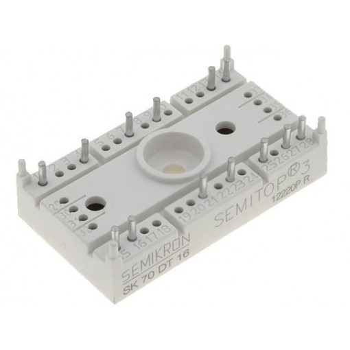 SK 70 DT 16; Controlled bridge rectifier; Urmax: 1.6kV; If: 68A; Igt: 100mA; SEMIKRON SK 70 DT 16; Controlled bridge rectifier; Urmax: 1.6kV; If: 68A; Igt: 100mA; SEMIKRON