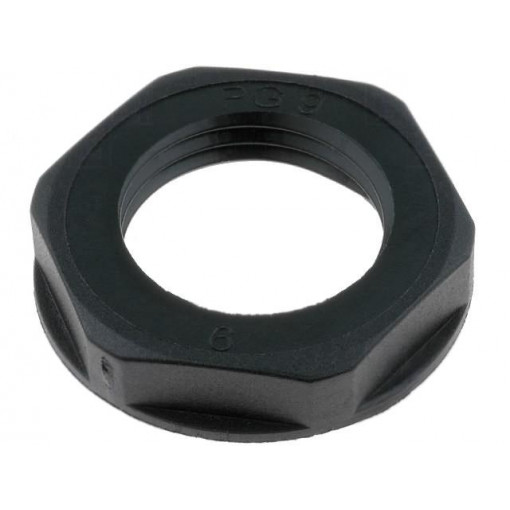 53019210; Nut; PG9; polyamide; UL94V-2; 22mm; black; -20÷100°C; Thread: PG; LAPP KABEL