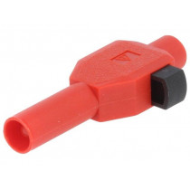 22.3007-22; Plug; 4mm banana; 10A; 600V; red; insulated; Plating: nickel plated; STÄUBLI