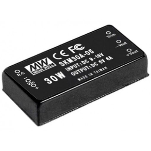 SKM30A-05; Converter: DC/DC; 30W; Uin: 9÷18V; 5VDC; Iout: 6A; 2