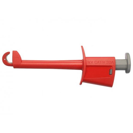 SKP S8341 NI/RT; Clip-on probe; hook type; 20A; red; Plating: nickel plated; 4mm; SCHÜTZINGER