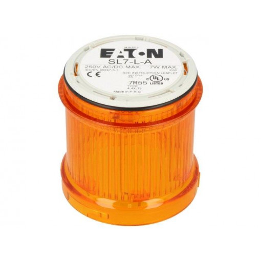 SL7-L-A; Signaller: lighting; bulb BA15D; orange; Usup: 0÷250VDC; IP66; EATON ELECTRIC