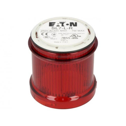 SL7-L-R; Signaller: lighting; bulb BA15D; red; Usup: 0÷250VDC; IP66; EATON ELECTRIC