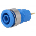 23.3000-23; Socket; 4mm banana; 24A; 1kV; Cutout: Ø12.2mm; blue; gold-plated; STÄUBLI