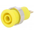 23.3000-24; Socket; 4mm banana; 24A; 1kV; Cutout: Ø12.2mm; yellow; gold-plated; STÄUBLI