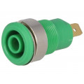 23.3000-25; Socket; 4mm banana; 24A; 1kV; Cutout: Ø12.2mm; green; gold-plated; STÄUBLI