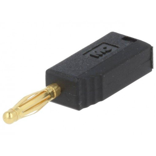 22.2616-21; Plug; 2mm banana; 10A; 60V; black; Plating: gold-plated; 0.5mm2; STÄUBLI