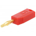 22.2616-22; Plug; 2mm banana; 10A; 60V; red; Plating: gold-plated; 0.5mm2; STÄUBLI