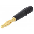 22.2618-21; Plug; 2mm banana; 10A; 60V; black; Plating: gold-plated; 0.5mm2; STÄUBLI