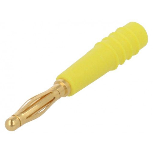 22.2618-24; Plug; 2mm banana; 10A; 60V; yellow; Plating: gold-plated; 0.5mm2; STÄUBLI 22.2618-24; Plug; 2mm banana; 10A; 60V; yellow; Plating: gold-plated; 0.5mm2; STÄUBLI