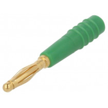 22.2618-25; Plug; 2mm banana; 10A; 60V; green; Plating: gold-plated; 0.5mm2; STÄUBLI