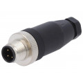PB-M12D-04P-MM-SL7001-00A(H); Plug; M12; PIN: 4; male; D code-Ethernet; for cable; screw terminal; DEGSON ELECTRONICS