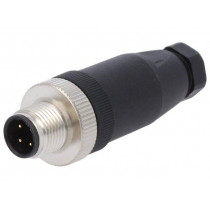 PB-M12D-04P-MM-SL7001-00A(H); Plug; M12; PIN: 4; male; D code-Ethernet; for cable; screw terminal; DEGSON ELECTRONICS