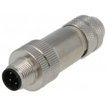 SM12-CVZ-D4Q-1; Plug; M12; PIN: 4; male; D code-Ethernet; for cable; screw terminal; DEGSON ELECTRONICS